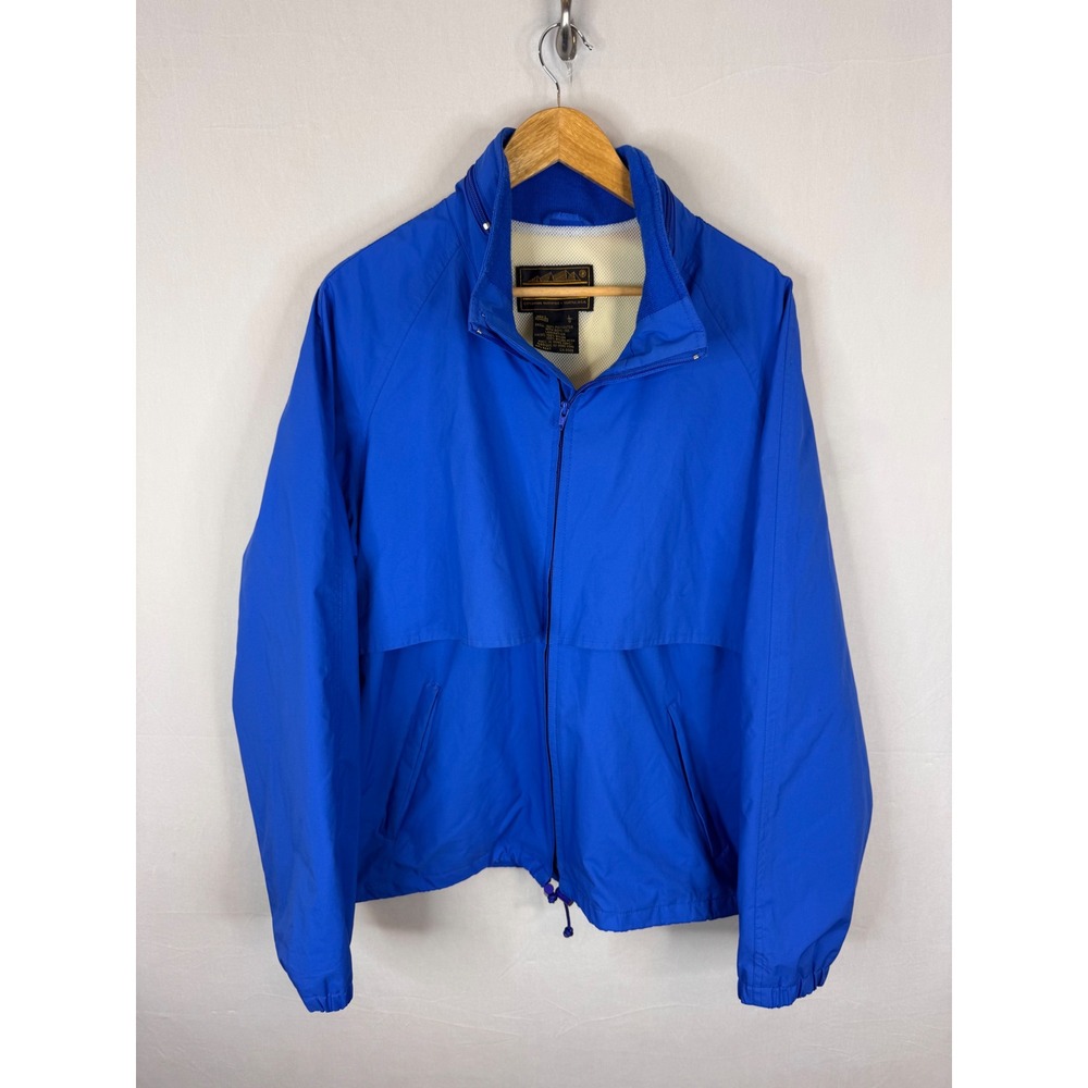 Eddie Bauer Mens Vintage Gore-Tex Windbreaker Jacket Blue Men L Full Zip Coat